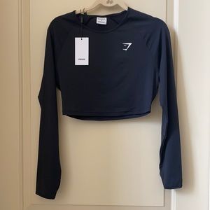 Gymshark Training Long Sleeve Crop Top - Black